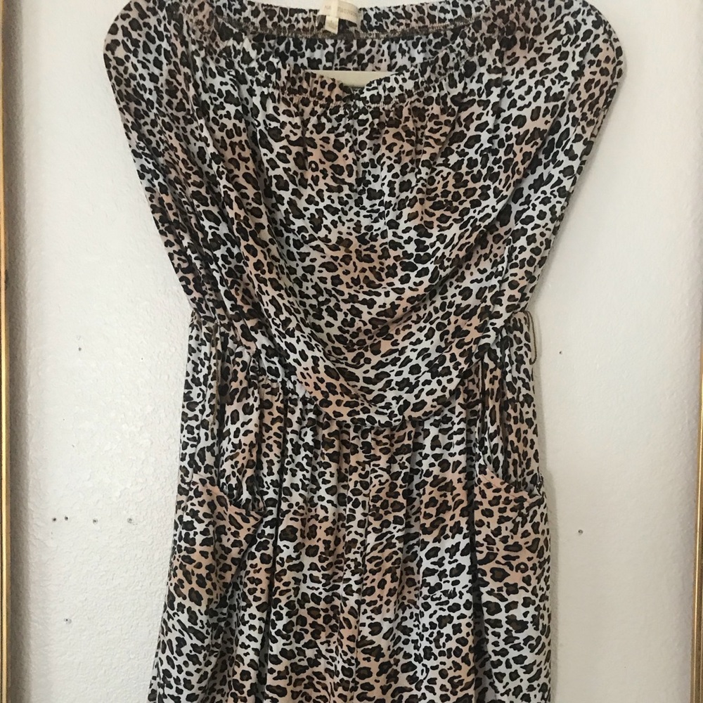 Na na fashion strapless jumpsuit animal print L